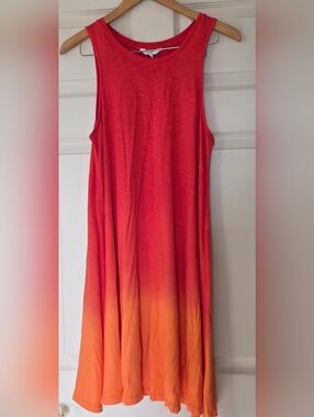 NWT Crown & Ivy Red to Orange Ombre Sleeveless Swing Dress, Medium